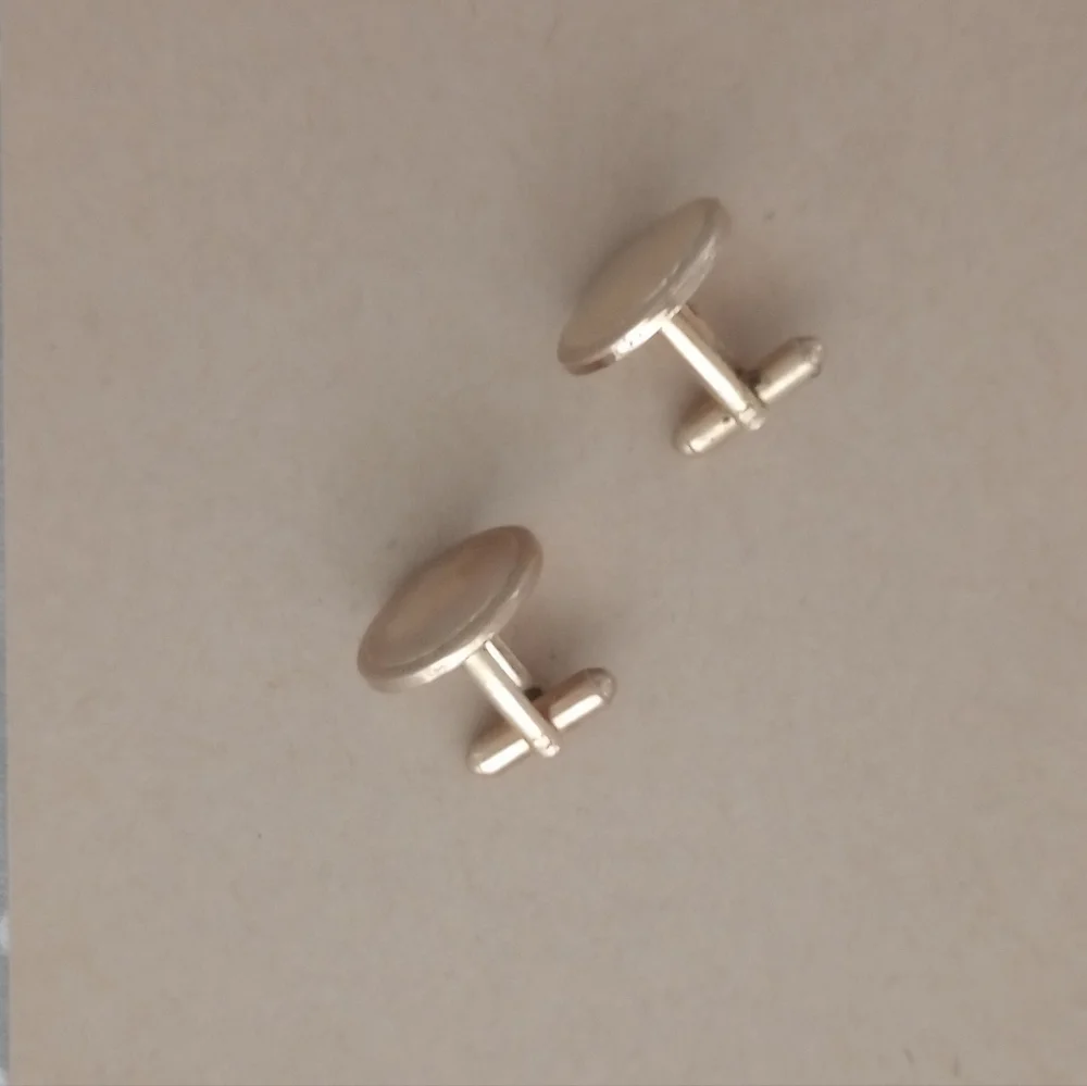 Vintage Brass Cuff Links Circle